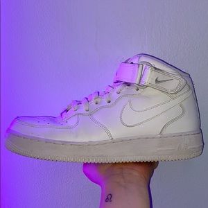 White Hi-Top Nike Air Force One’s